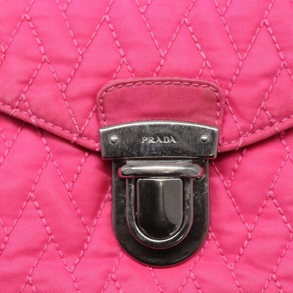 PRADA Chain Shoulder Bag Nylon Pink Auth - Picture 11 of 16